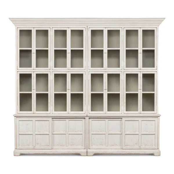 Glass Front Double Curio Bookcase Cabinets