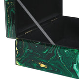 Glass Interstellar Green Marbled Box Set 2PC-Boxes & Bowls-Currey & Co-LOOMLAN