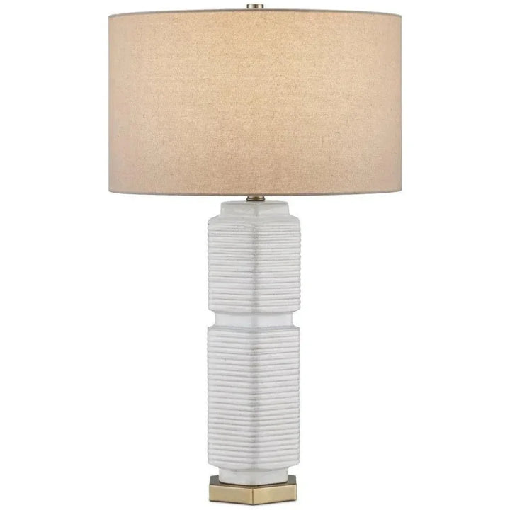 Glebe Ceramic and Metal White Table Lamp - LOOMLAN - Currey & Co - Table Lamps