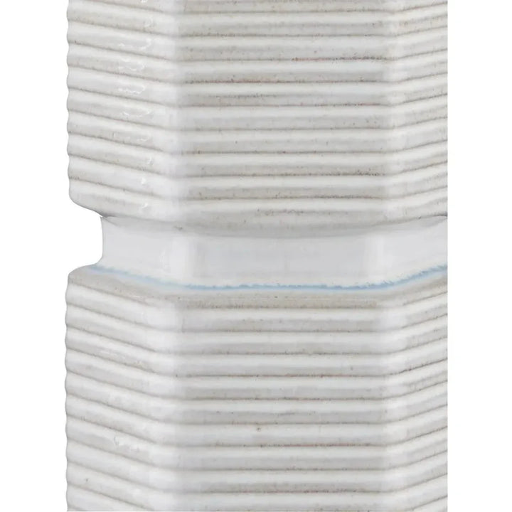 Glebe Ceramic and Metal White Table Lamp - LOOMLAN - Currey & Co - Table Lamps