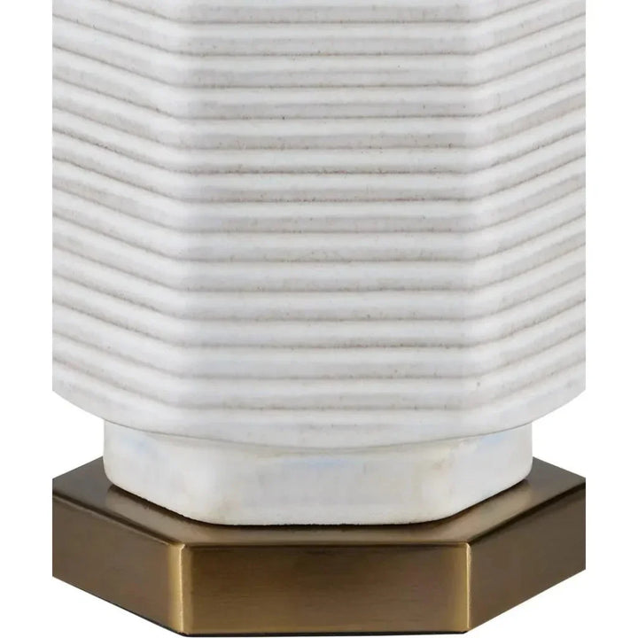 Glebe Ceramic and Metal White Table Lamp - LOOMLAN - Currey & Co - Table Lamps