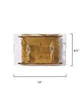 Glenn Glass Double Wall Sconce - Brown-Wall Sconces-Jamie Young-LOOMLAN