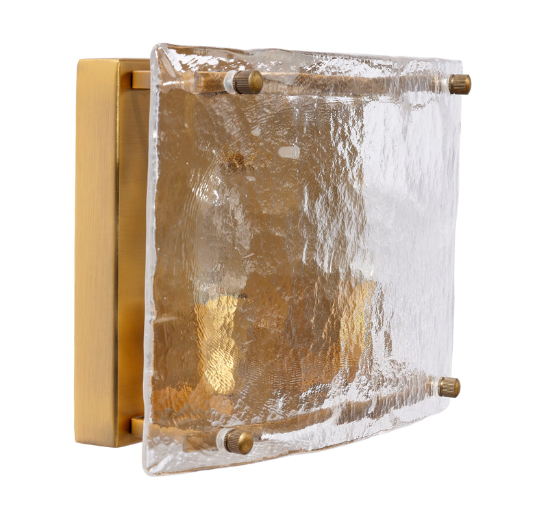 Glenn Glass Double Wall Sconce - Brown-Wall Sconces-Jamie Young-LOOMLAN