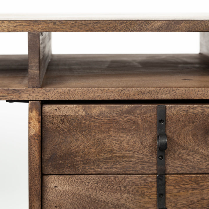 Glenn Three Drawers Wooden Office Desk-Home Office Desks-Mercana-LOOMLAN