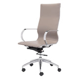 Glider High Back Office Chair Taupe Office Chairs LOOMLAN By Zuo Modern