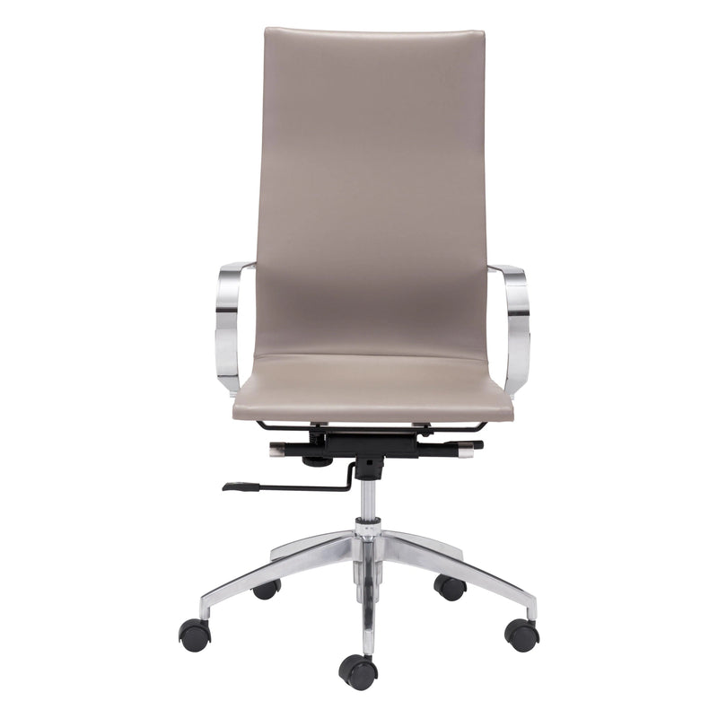 Glider High Back Office Chair Taupe Office Chairs LOOMLAN By Zuo Modern