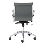 Glider Low Back Office Chair Gray Office Chairs LOOMLAN By Zuo Modern