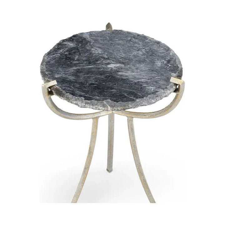 Global Grey Stone Top Round Side Table - LOOMLAN - Wildwood - Side Tables