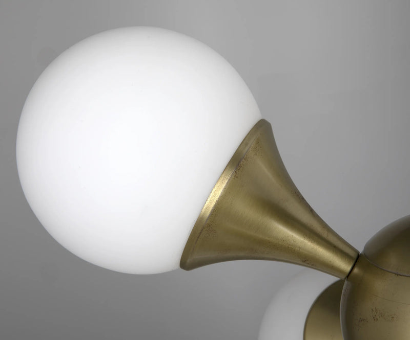 Globular Metal Table Lamp With Brass Finish-Table Lamps-Noir-LOOMLAN