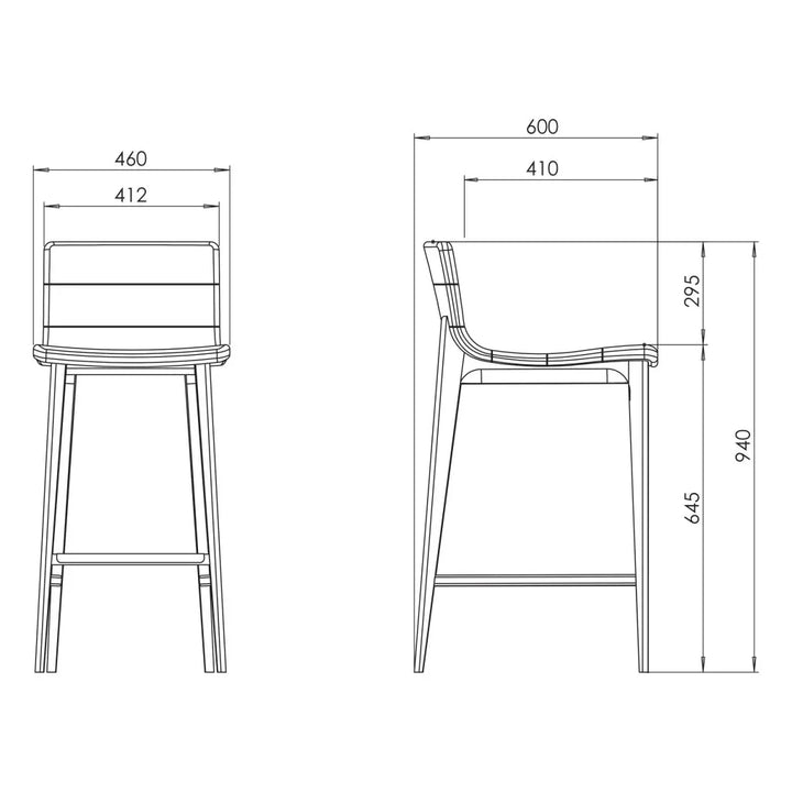 Godan Wood Frame Counter Stool - LOOMLAN - Urbia - Counter Stools