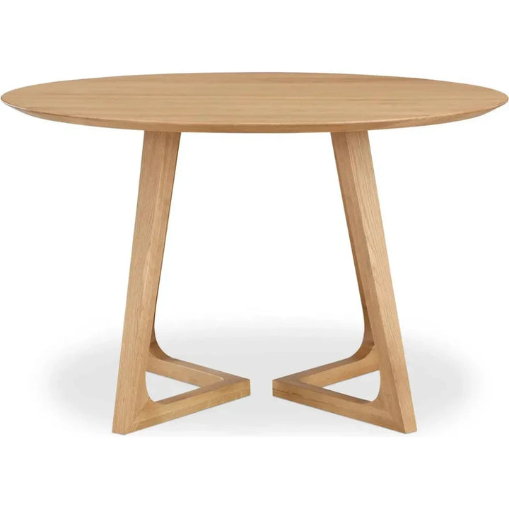 Godenza Natural Solid Oak Round Dining Table - LOOMLAN