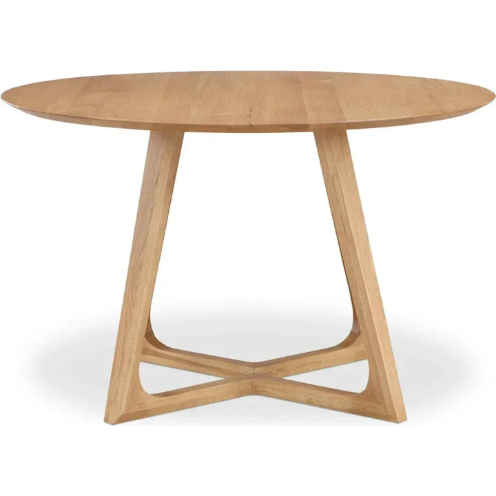 Godenza Natural Solid Oak Round Dining Table - LOOMLAN