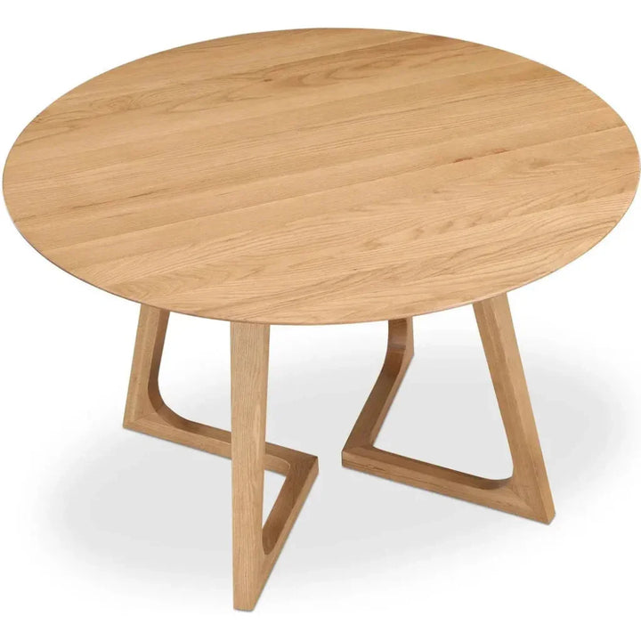 Godenza Natural Solid Oak Round Dining Table - LOOMLAN