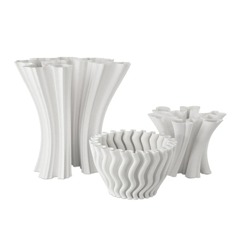 Godet Modern Design White Porcelain Vase-Vases & Jars-Currey & Co-LOOMLAN