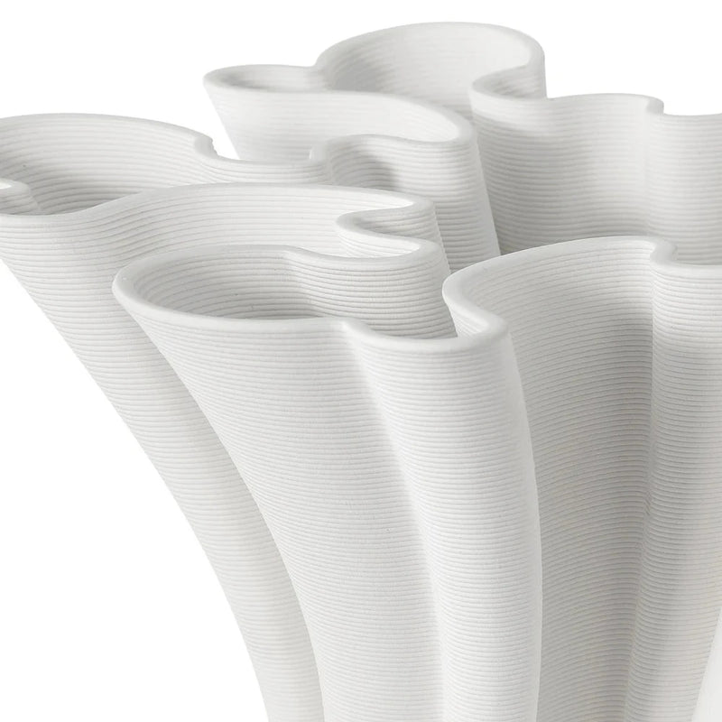 Godet Modern Design White Porcelain Vase-Vases & Jars-Currey & Co-LOOMLAN