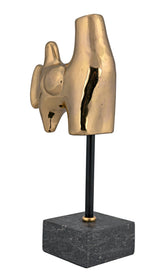 Goker with Stand Sculpture-Statues & Sculptures-Noir-LOOMLAN