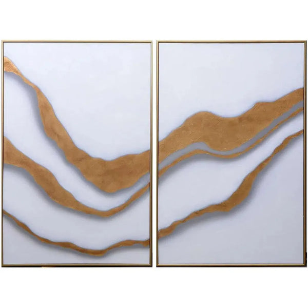 Gold Abyss 2PC Hand Painted Wall Art 40x60