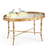 Gold Bamboo Style Based Rectangular Cocktail Table-Coffee Tables-Chelsea House-LOOMLAN