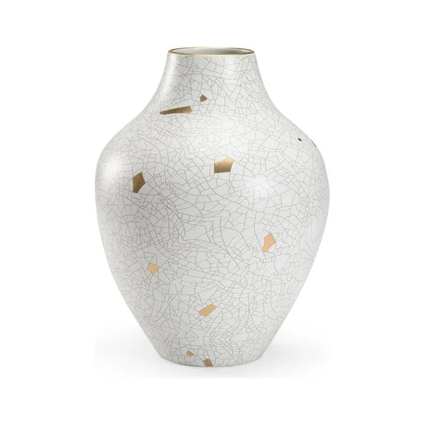 Gold Crackle Ceramic Urn - LOOMLAN - Chelsea House - Vases & Jars