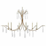 Gold Faux Rock Crystal Marshallia Chandelier