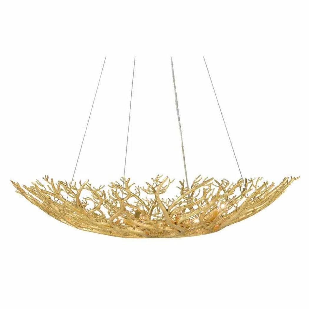 Gold Gilt Sea Fan Bowl Chandelier Aviva Stan Collection