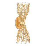 Gold Gilt Sea Fan Wall Sconce Aviva Stan Collection Wall Sconces LOOMLAN By Currey & Co