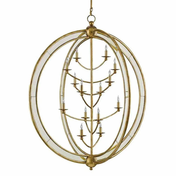 Gold Granello Antique Aphrodite Orb Chandelier - LOOMLAN - Currey & Co - Chandeliers