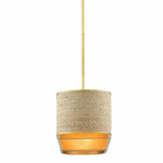 Gold Leaf Abaca Rope Tenby Oval Chandelier