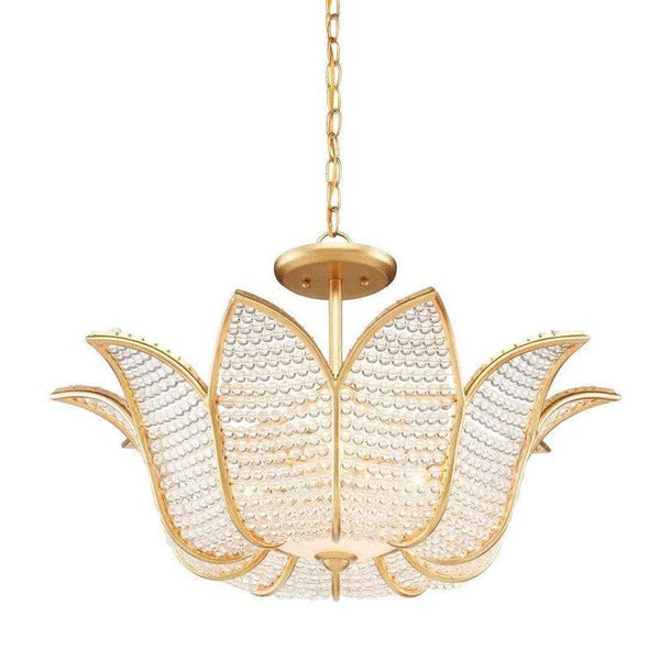 Gold Leaf Clear Bebe Chandelier Bunny Williams Collection Chandeliers LOOMLAN By Currey & Co