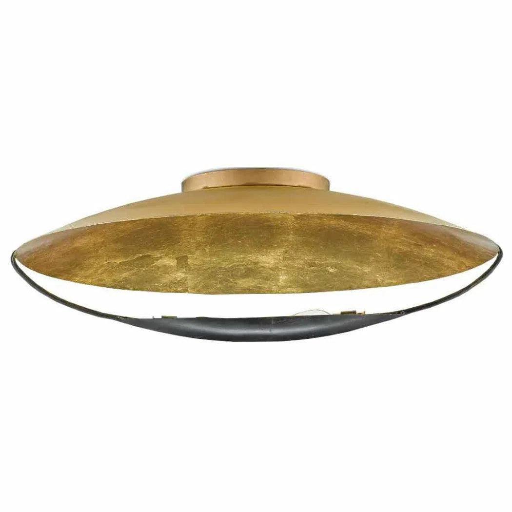 Gold Leaf French Black Pinders Flush Mount