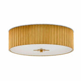 Gold Leaf Frosted Glass Caravel Flush Mount-Flush Mounts-Currey & Co-LOOMLAN