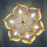 Gold Leaf Grand Lotus White Chandelier