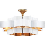 Gold Leaf Grand Lotus White Chandelier