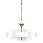 Gold Leaf Grand Lotus White Chandelier