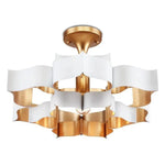 Gold Leaf Grand Lotus White Small Chandelier