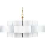 Gold Leaf Grand Lotus White Small Chandelier