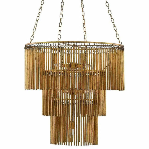Gold Leaf Mantra Chandelier Chandeliers LOOMLAN By Currey & Co