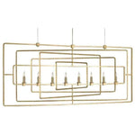 Gold Leaf Metro Gold Rectangular Chandelier