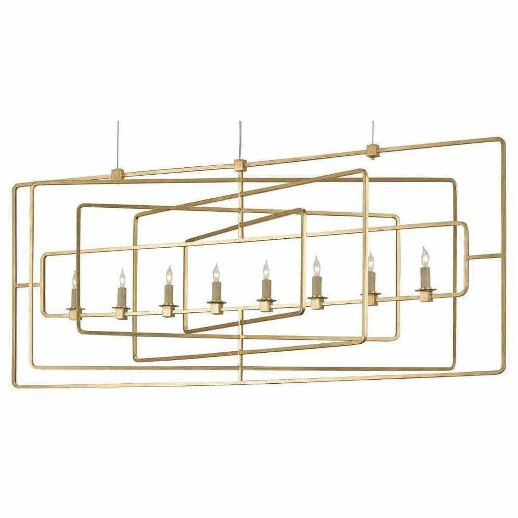 Gold Leaf Metro Gold Rectangular Chandelier