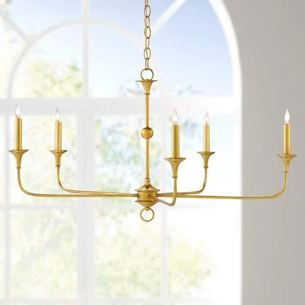 Gold Leaf Nottaway Gold Large Chandelier Chandeliers LOOMLAN By Currey & Co