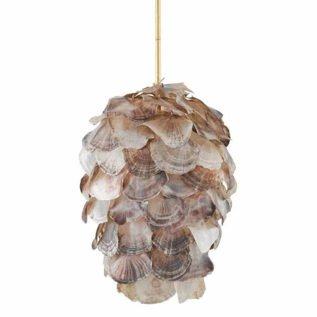 Gold Leaf Painted Gold Natural Shell Cruselle Pendant