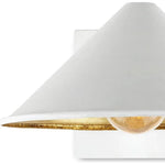 Gold Leaf Serpa Single White Wall Sconce Jamie Beckwith