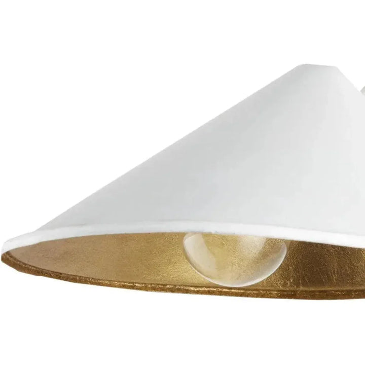 Gold Leaf Serpa Single White Wall Sconce Jamie Beckwith - LOOMLAN - Currey & Co - Wall Sconces