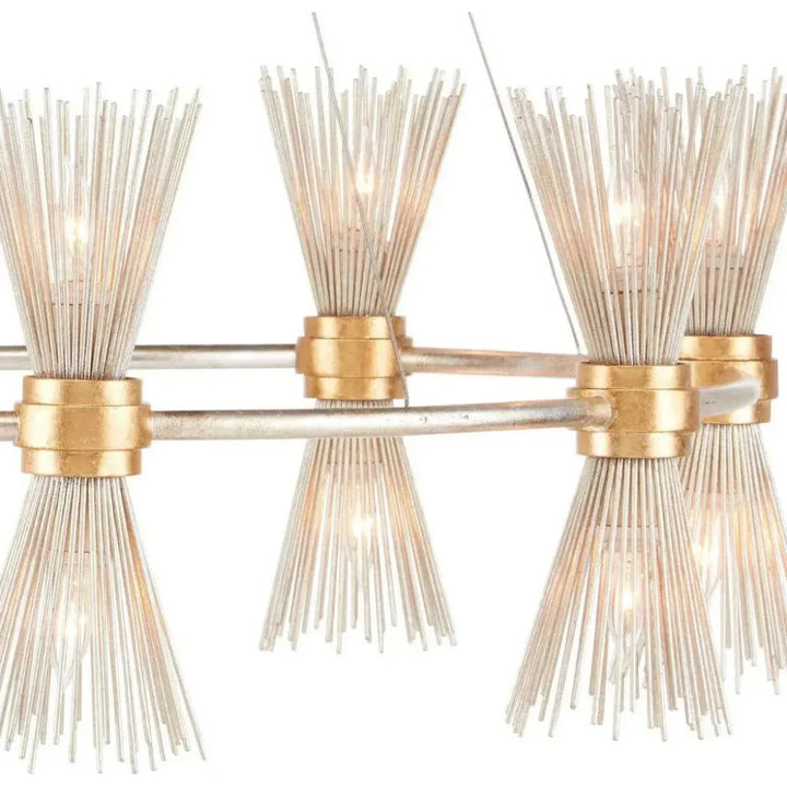 Gold Leaf Silver Leaf Novatude Chandelier - LOOMLAN - Currey & Co - Chandeliers