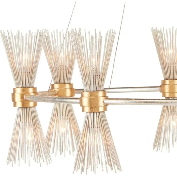 Gold Leaf Silver Leaf Novatude Chandelier - LOOMLAN - Currey & Co - Chandeliers