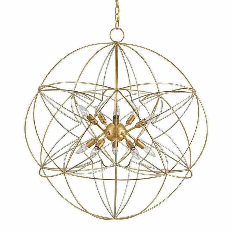 Gold Leaf Silver Leaf Zenda Orb Chandelier