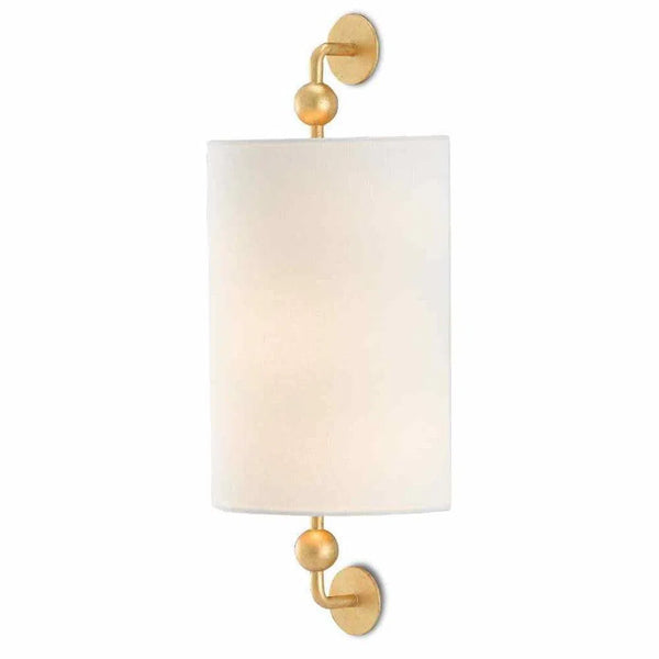 Gold Leaf Tavey Gold Wall Sconce Wall Sconces LOOMLAN By Currey & Co