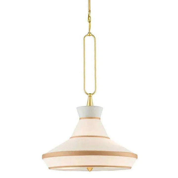 Gold Leaf White Perth Pendant - LOOMLAN - Currey & Co - Pendants