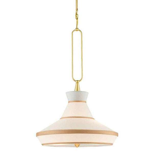 Gold Leaf White Perth Pendant Pendants LOOMLAN By Currey & Co