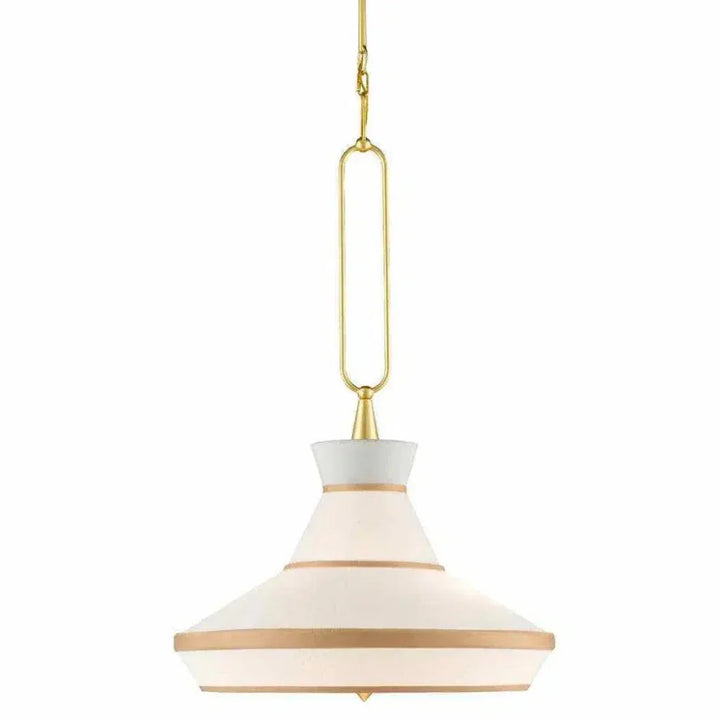 Gold Leaf White Perth Pendant - LOOMLAN - Currey & Co - Pendants